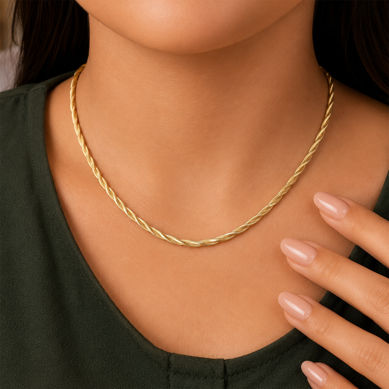 Thrill Twisted Herringbone Stainless Steel Chain For Men & Women