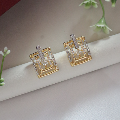 Geometric Grace American Diamond Pendant Set