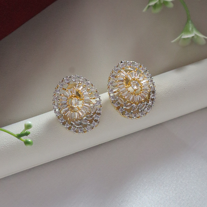 Spiral American Diamond Necklace and Earring Set