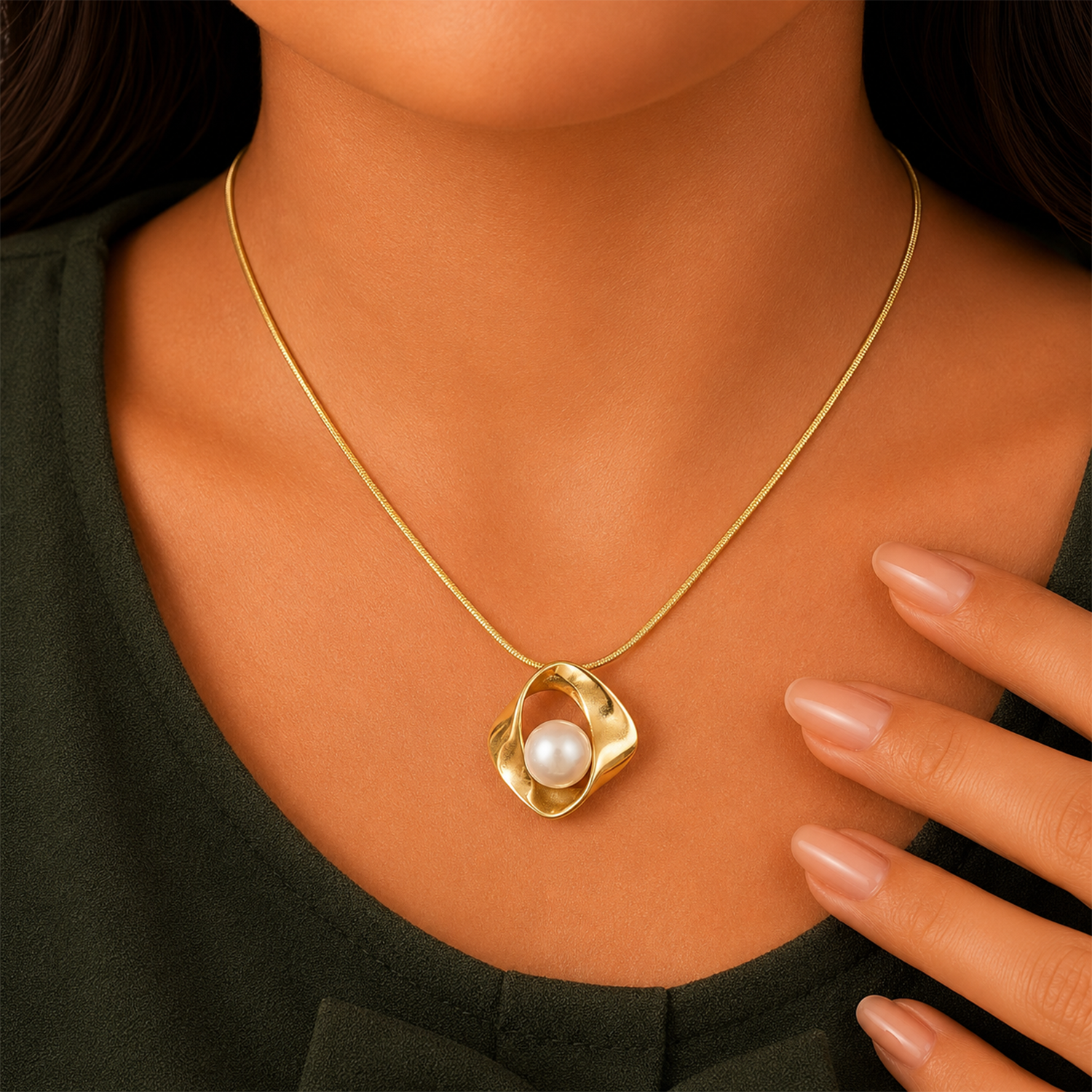 Nest White Pearl Pendant for Girls & Women's