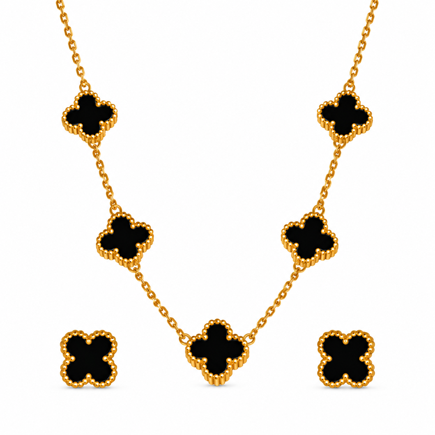 Clover Pendant Set With Clover Earrings for Girls & Women's
