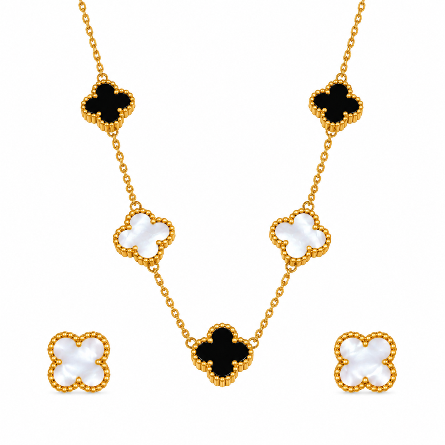 Clover Pendant Set With Clover Earrings for Girls & Women's
