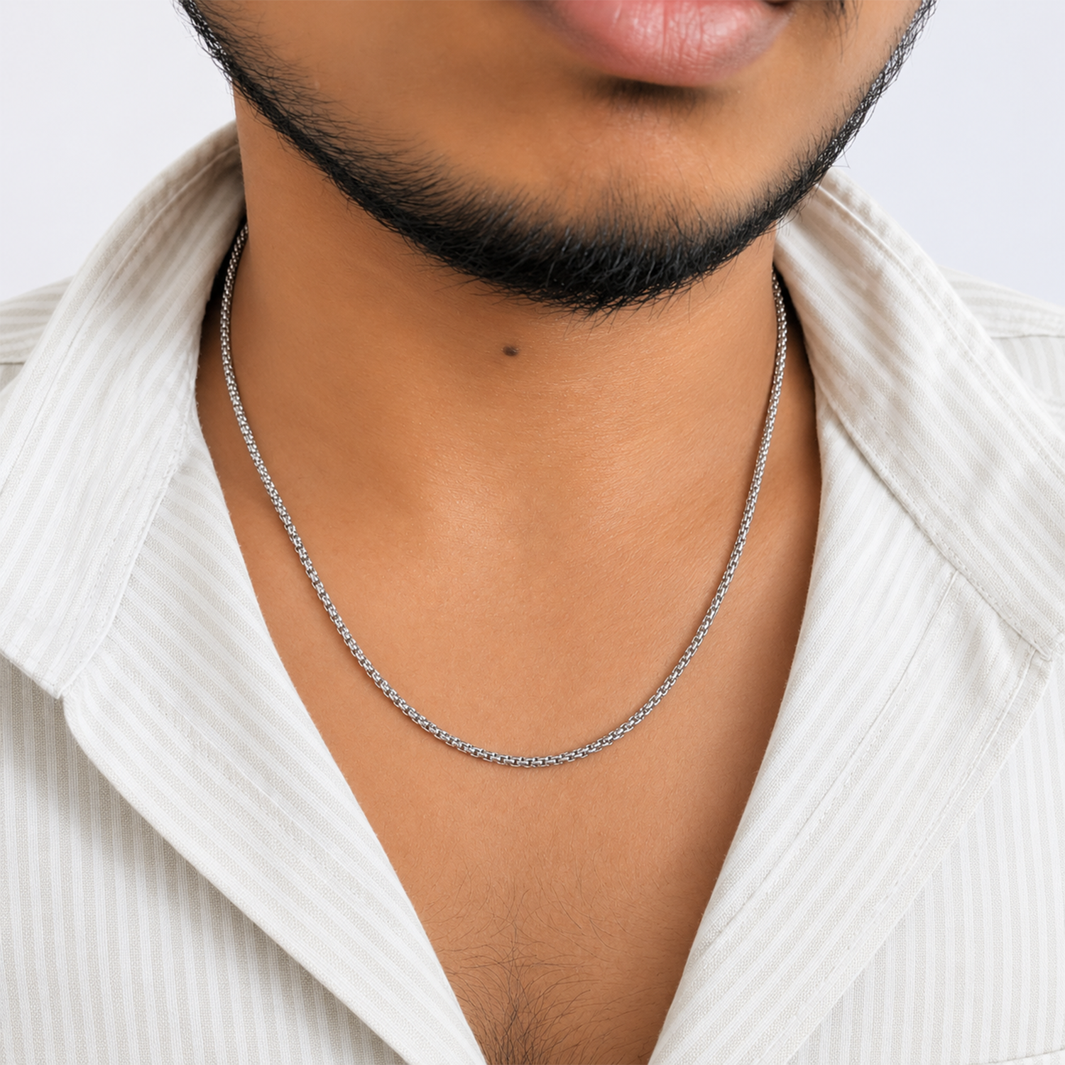 Stylish Twisted Box Link Design Stainless Steel Chain For Men & Women