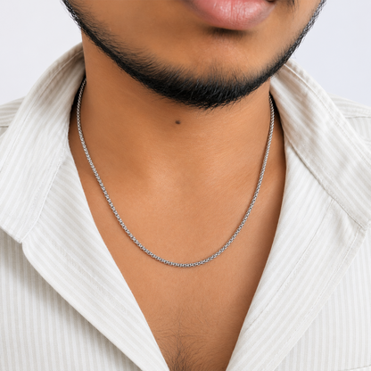 Stylish Twisted Box Link Design Stainless Steel Chain For Men & Women