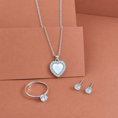 Women’s 3-Piece Heart Pendant Jewelry Gift Set