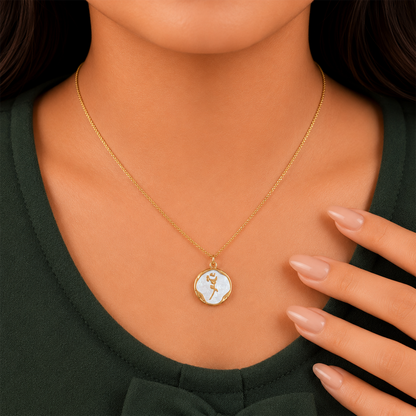 Crimson Rose MOP Pendant for Girls & Women's