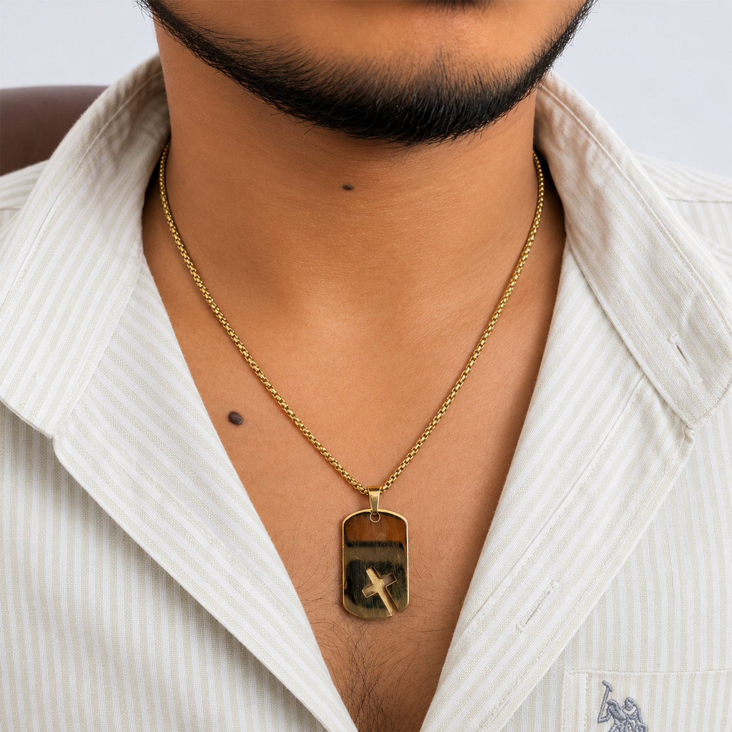 Cut-Out Cross Pattern Pendant For Men & Boys
