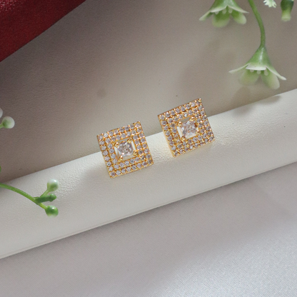 Elegant Square American Diamond Pendant Set