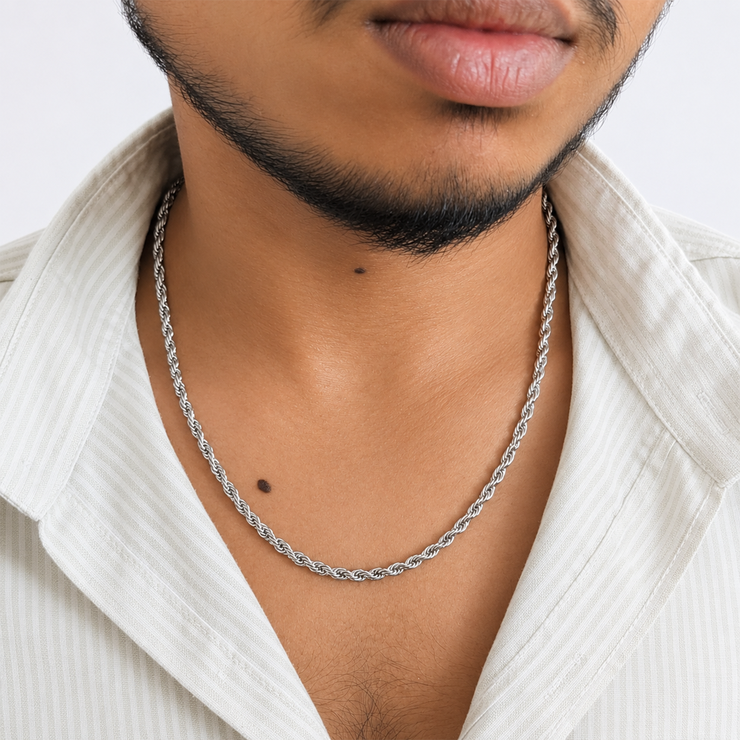 Stylish Metal Rope Design Stainless Steel Chain For Men & Women