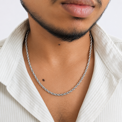 Stylish Metal Rope Design Stainless Steel Chain For Men & Women