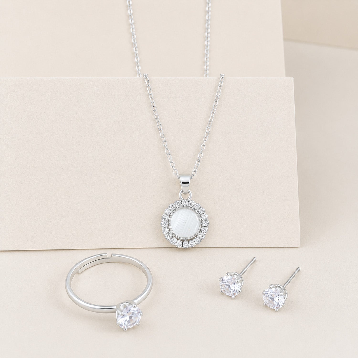 Round Pearl-Style Jewelry Gift Set for Women