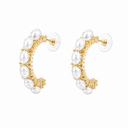 Forever Love Multi Pearl Hoop Earrings For Girls & Women