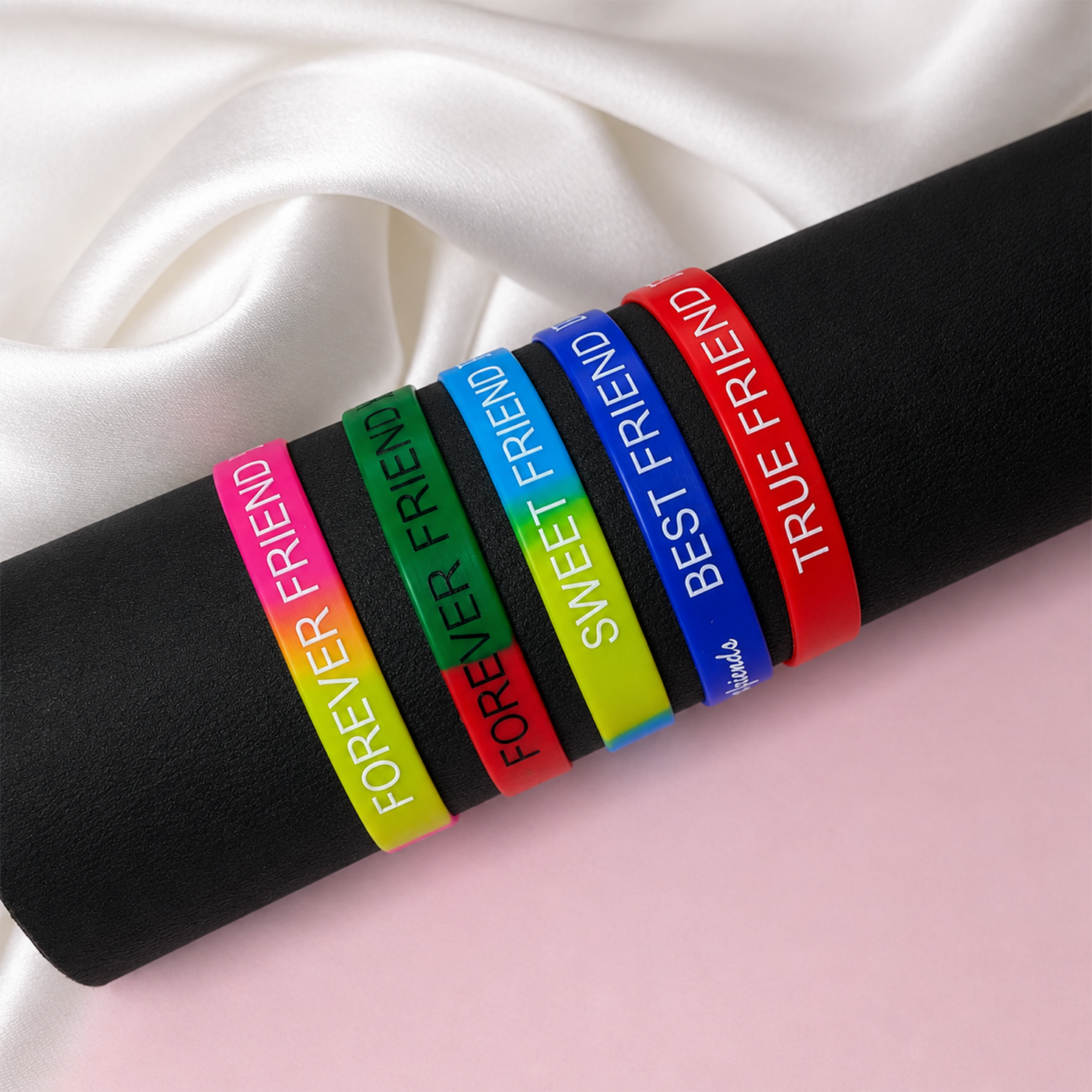 Colorful Mixed Print Friendship Day Silicone Bands