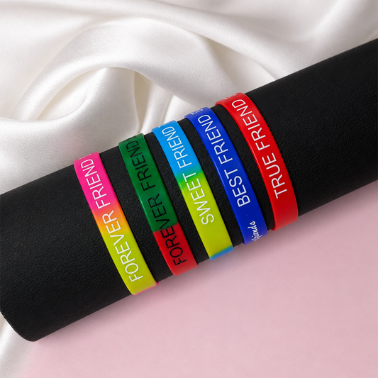 Colorful Mixed Print Friendship Day Silicone Bands