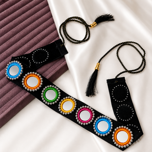 Handcrafted Mirror Work Waist Belt for Girls and Women
