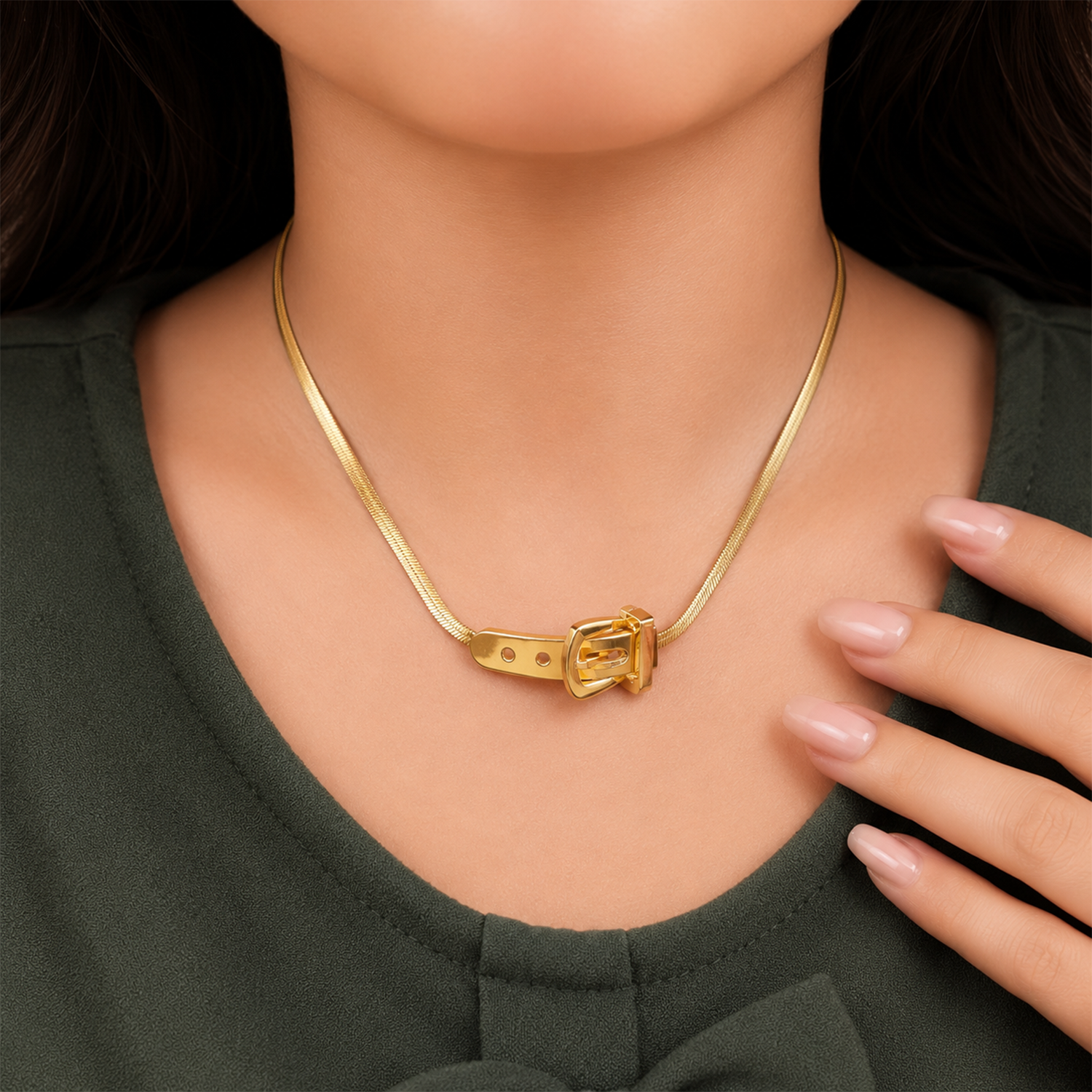Unique Buckle Design Clasp Pendant for Girls & Women's