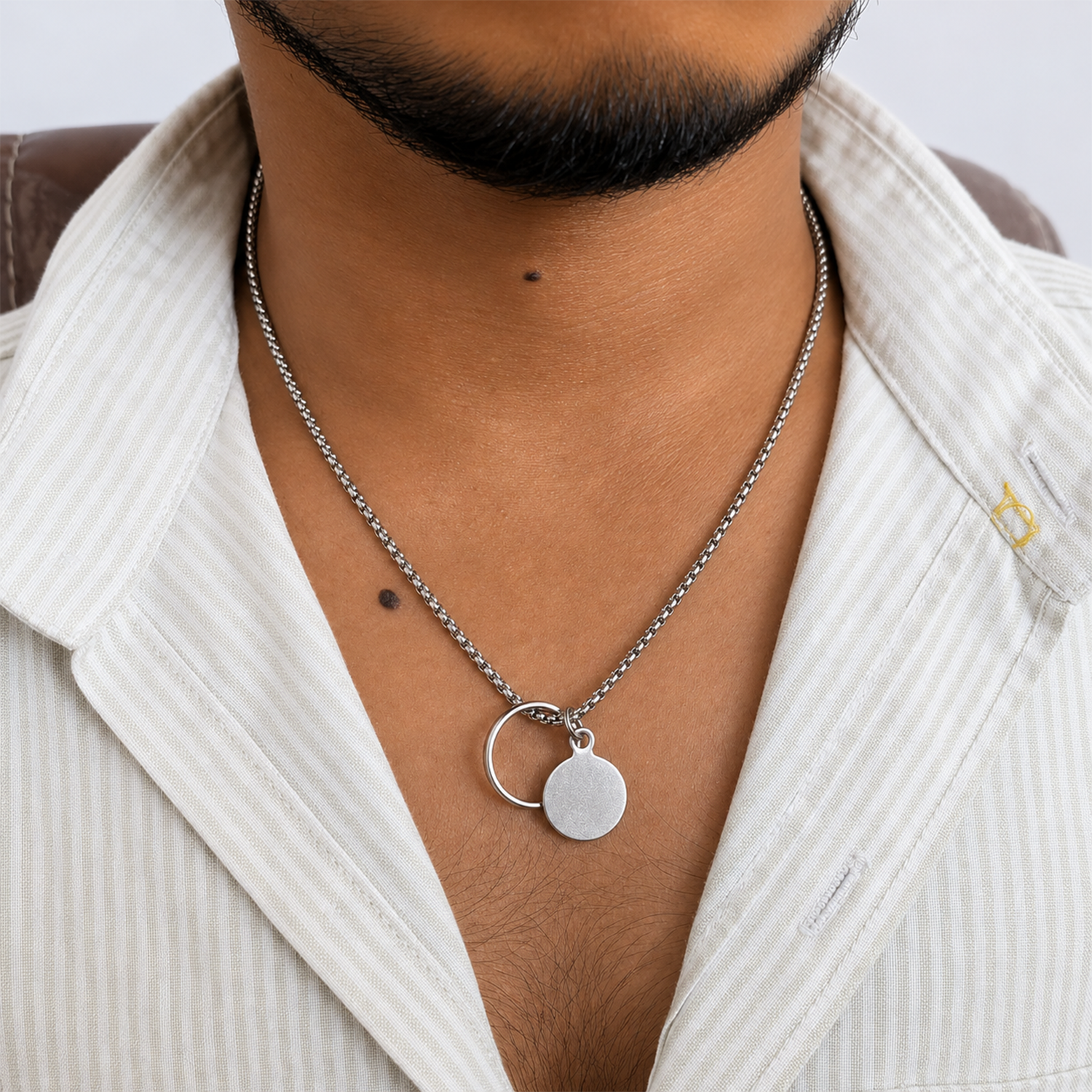 Stylish Ring And Coin Neck Chain Pendant for Men & Women