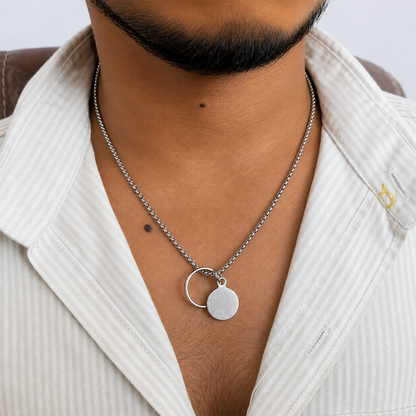 Stylish Ring And Coin Neck Chain Pendant for Men & Women