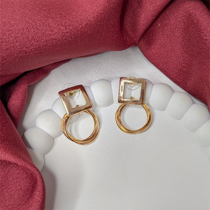Geometric Square Hoop Earrings for Women & Girls