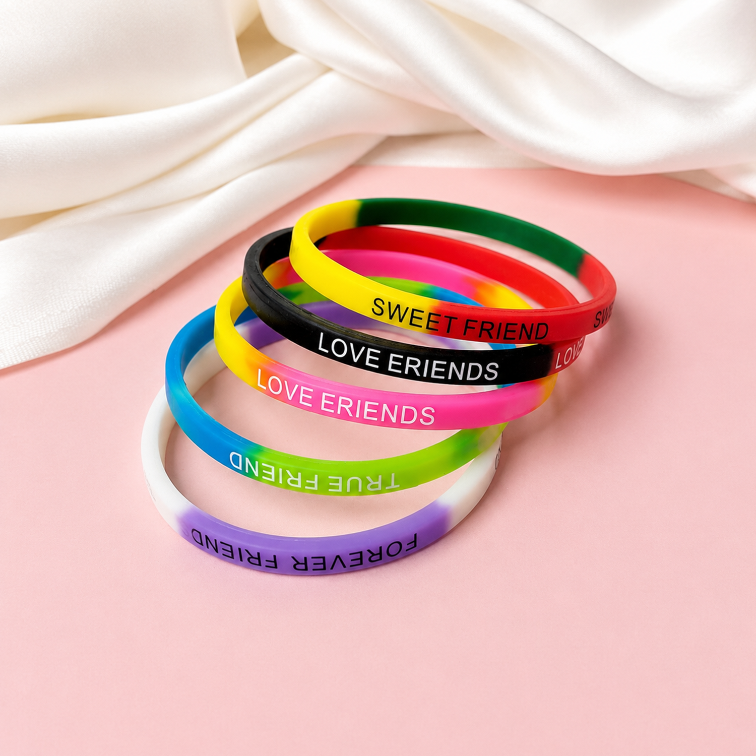 5pcs Printed Friendship Wristbands for Kids, Teens & Friends