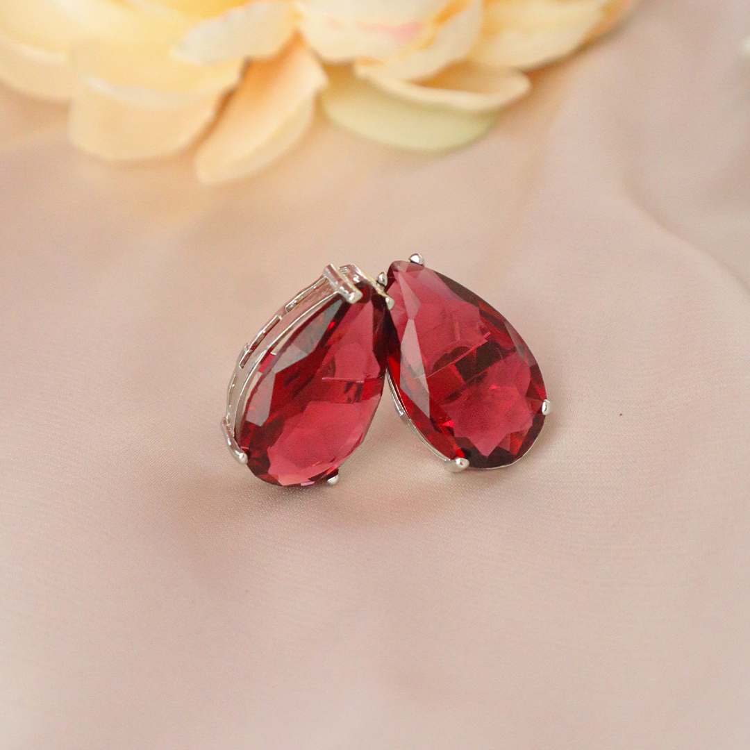 Ruby Glow American Diamond Pendant Set