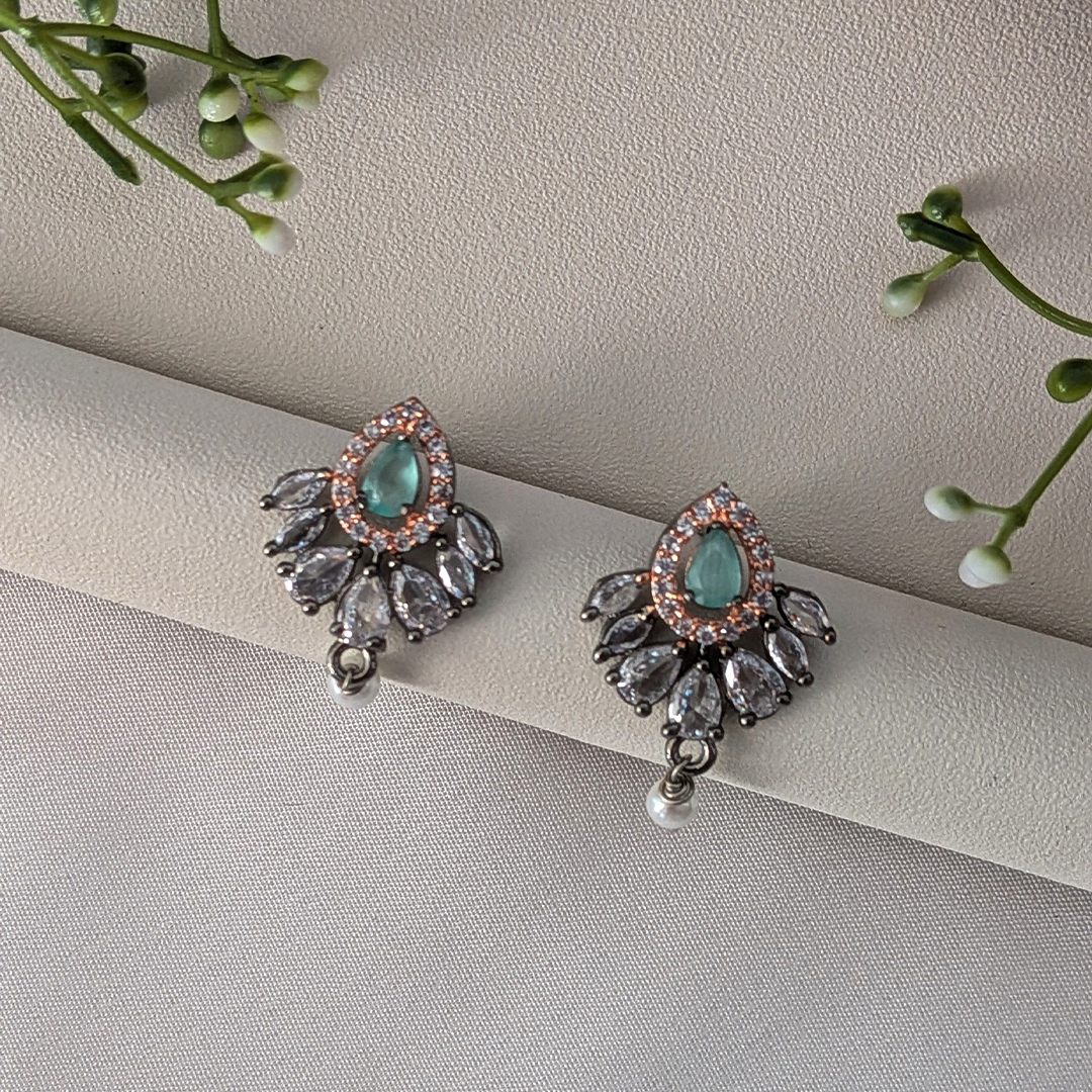 Classic Pearl Accent American Diamond Pendant Set