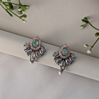 Classic Pearl Accent American Diamond Pendant Set