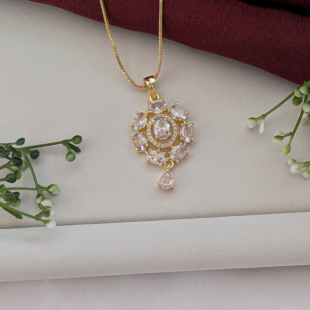 American Diamond Crystal Grace Pendant Set