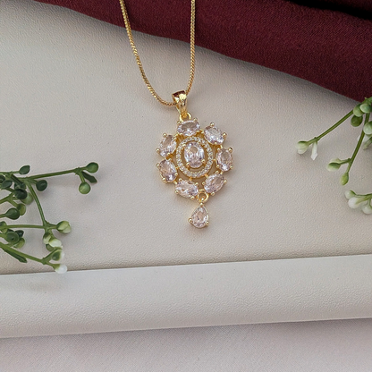 American Diamond Crystal Grace Pendant Set