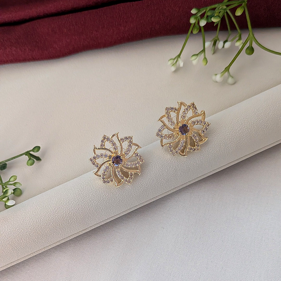 American Diamond Sparkle Petal Pendant Set