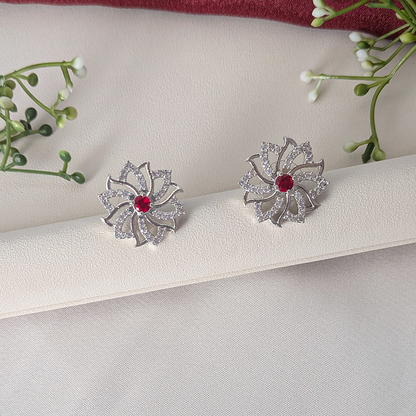 Classic Silver American Diamond Pendant Set