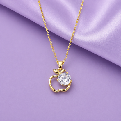 AD Stone Apple Cut Pendant Necklace for Women