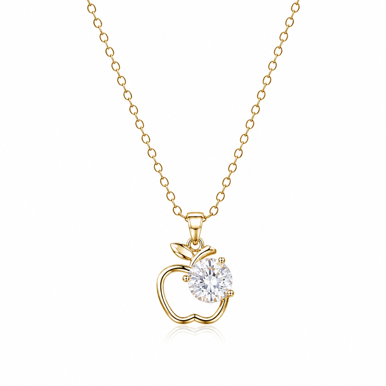 AD Stone Apple Cut Pendant Necklace for Women