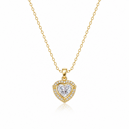 Heart AD Stone Pendant Necklace with Chain for Women & Girls