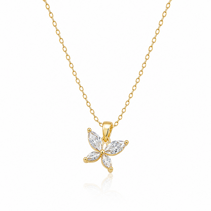 Butterfly Design with AD Stone Pendant Necklace with Chain for Women & Girls