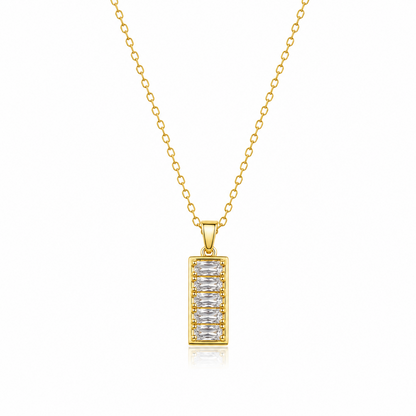 AD Stone Baguette Cut Pendant Necklace for Women & Girls