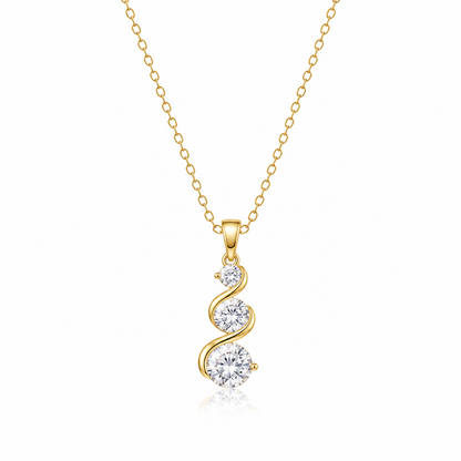 AD Stone Three-Stone Pendant Necklace for Women & Girls