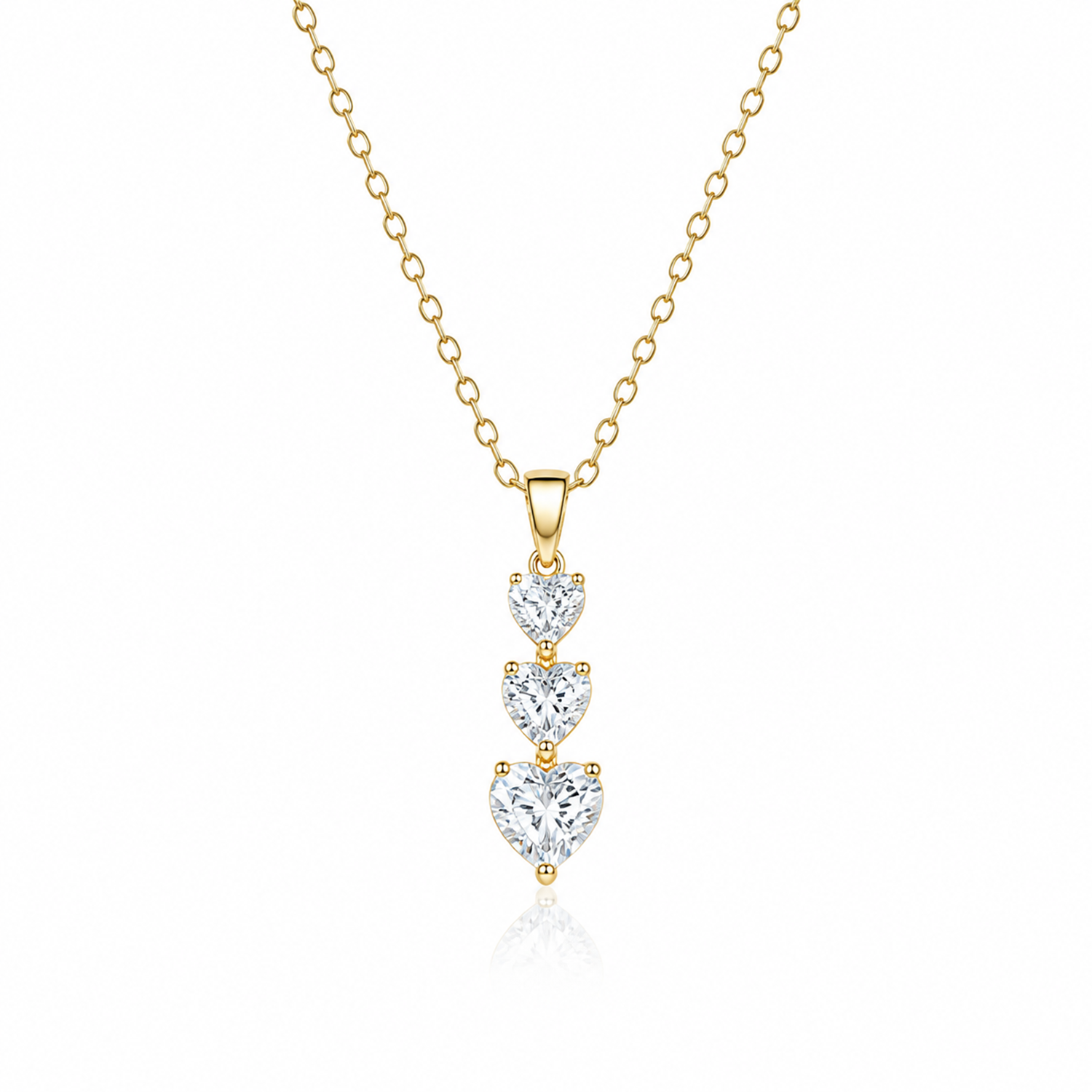 AD Stone Three Heart Crystal Pendant for Women
