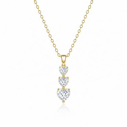 AD Stone Three Heart Crystal Pendant for Women