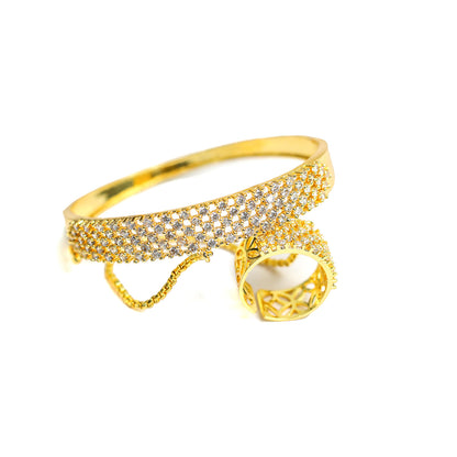 Elegant Five Line AD (American Diamond) Finger Ring Bracelet for Girls & Women