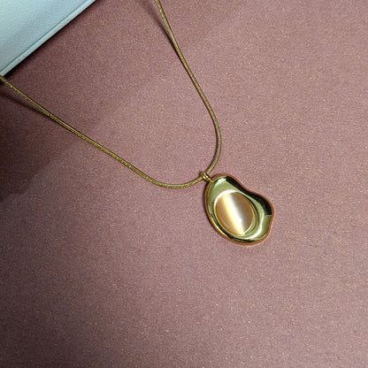 Gold Finish Irregular Enamel Accents Pendant For Girls & Women