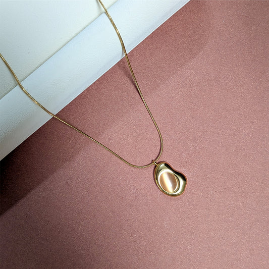 Gold Finish Irregular Enamel Accents Pendant For Girls & Women