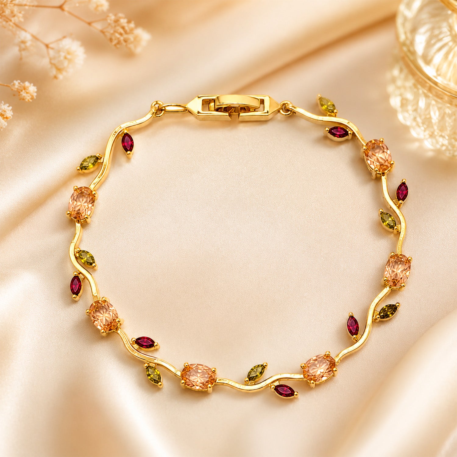 AD Stone Tulip Bracelet for Women & Girls