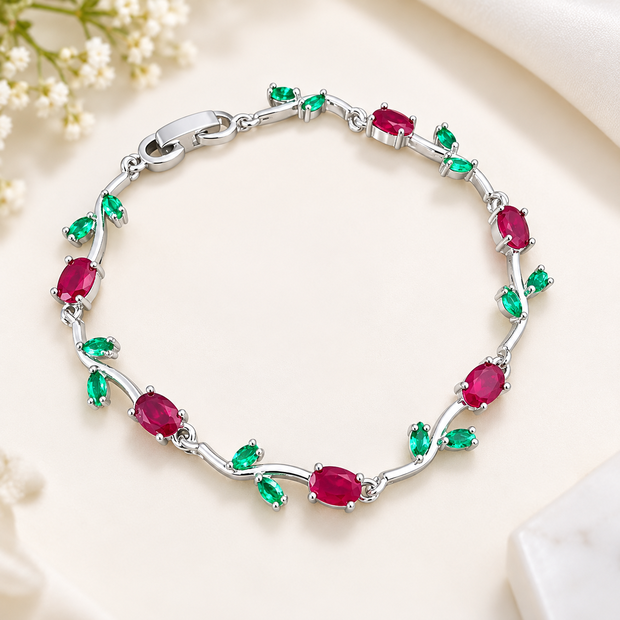 AD Stone Tulip Bracelet for Women & Girls
