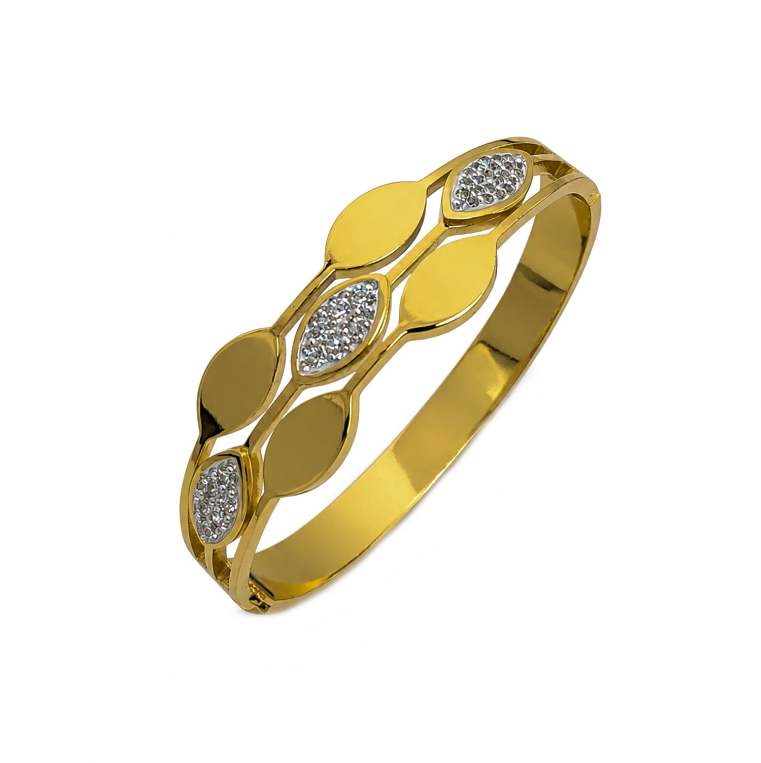 Statement Linear Oval Design AD Stone Bracelet for Girls & Women