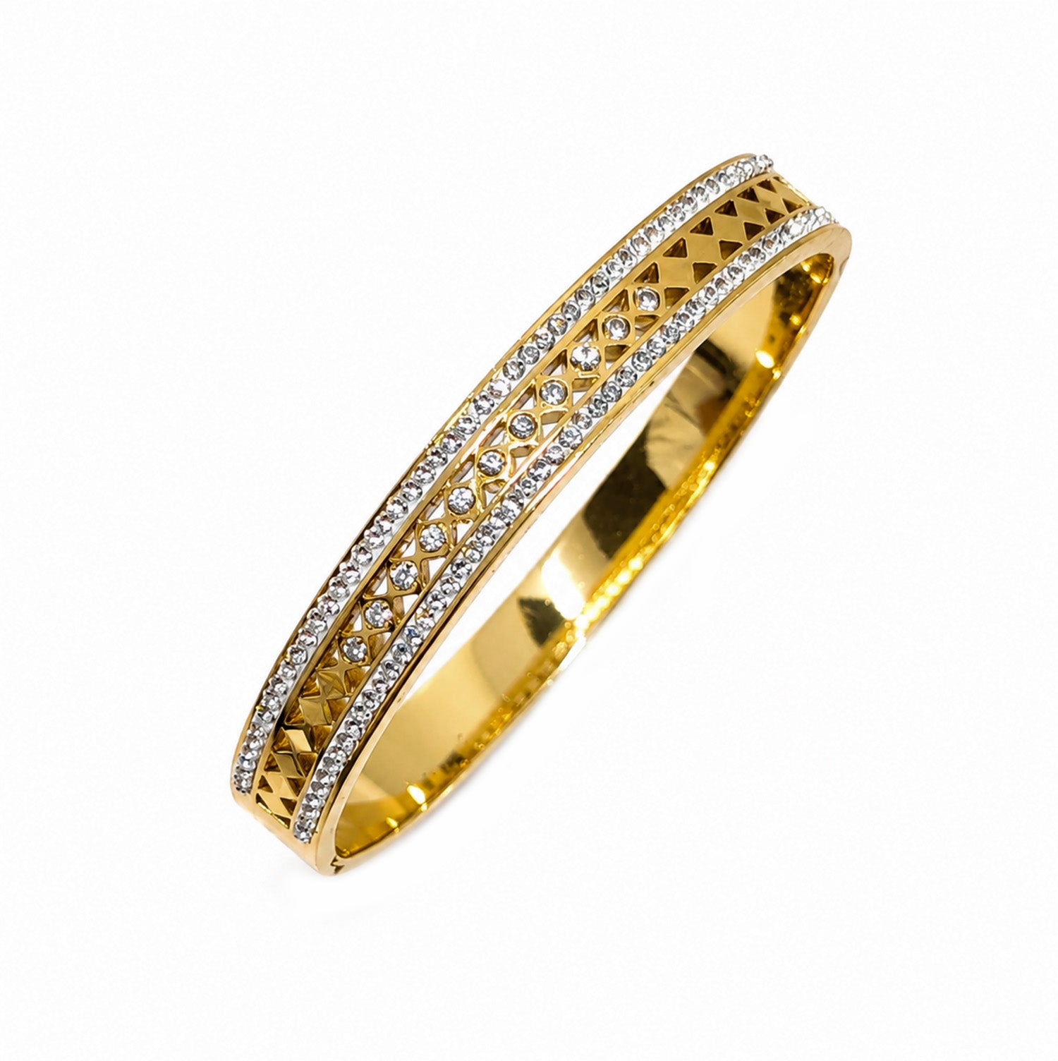 Symmetrical Cubic Design Ad Stone Bracelet for Girls & Women