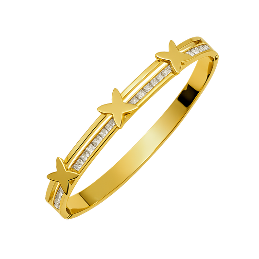 Stunning Star Inlaid Design AD Stone Bracelet for Girls & Women