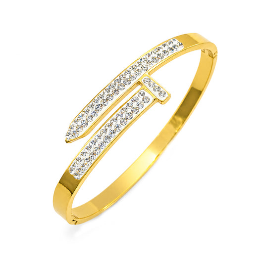 Scintillare Screw Cuff AD Stone Bracelet for Girls & Women