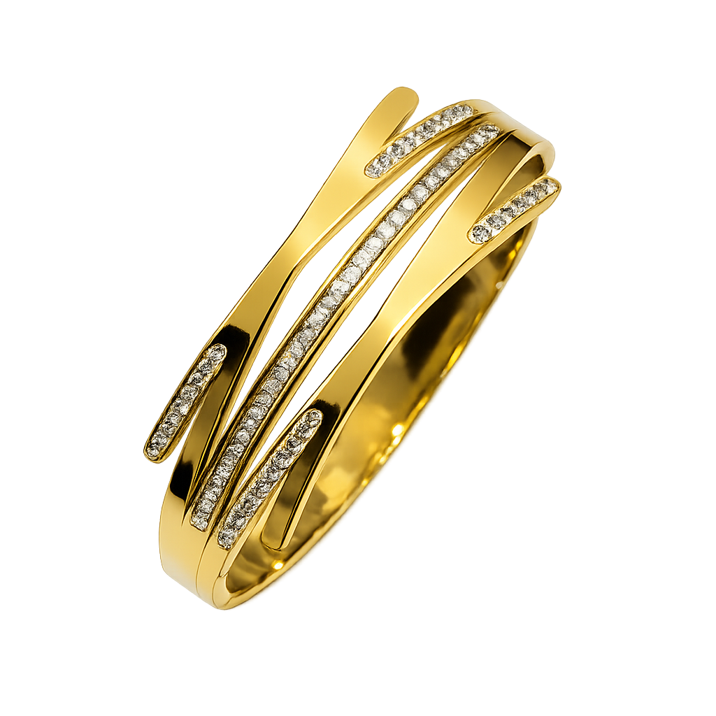 Stylish Crossover Highway Design AD Stone Bracelet for Girls & Women