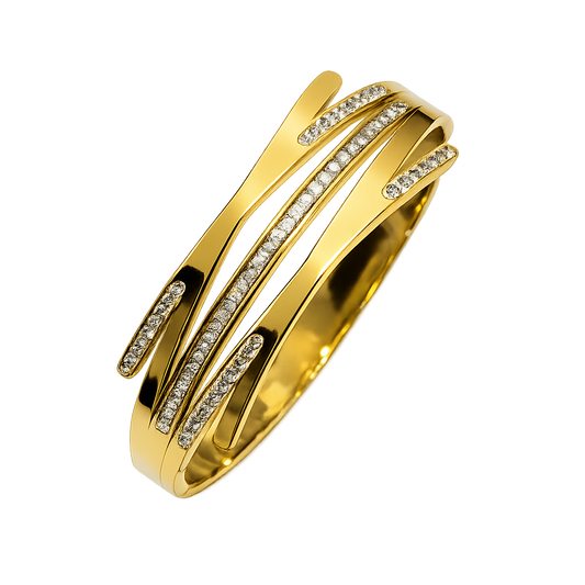Stylish Crossover Highway Design AD Stone Bracelet for Girls & Women